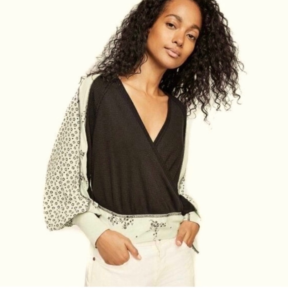 Free People Auxton Thermal Wrap Blouse size medium